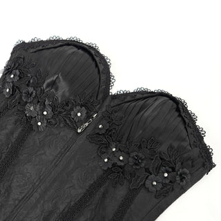 Black Rose Brocade Gothic Corset Top