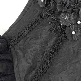 Black Rose Brocade Gothic Corset Top