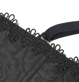 Black Rose Brocade Gothic Corset Top