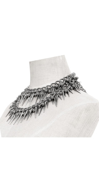 Impaler Queen – Double Spike Chain Collar