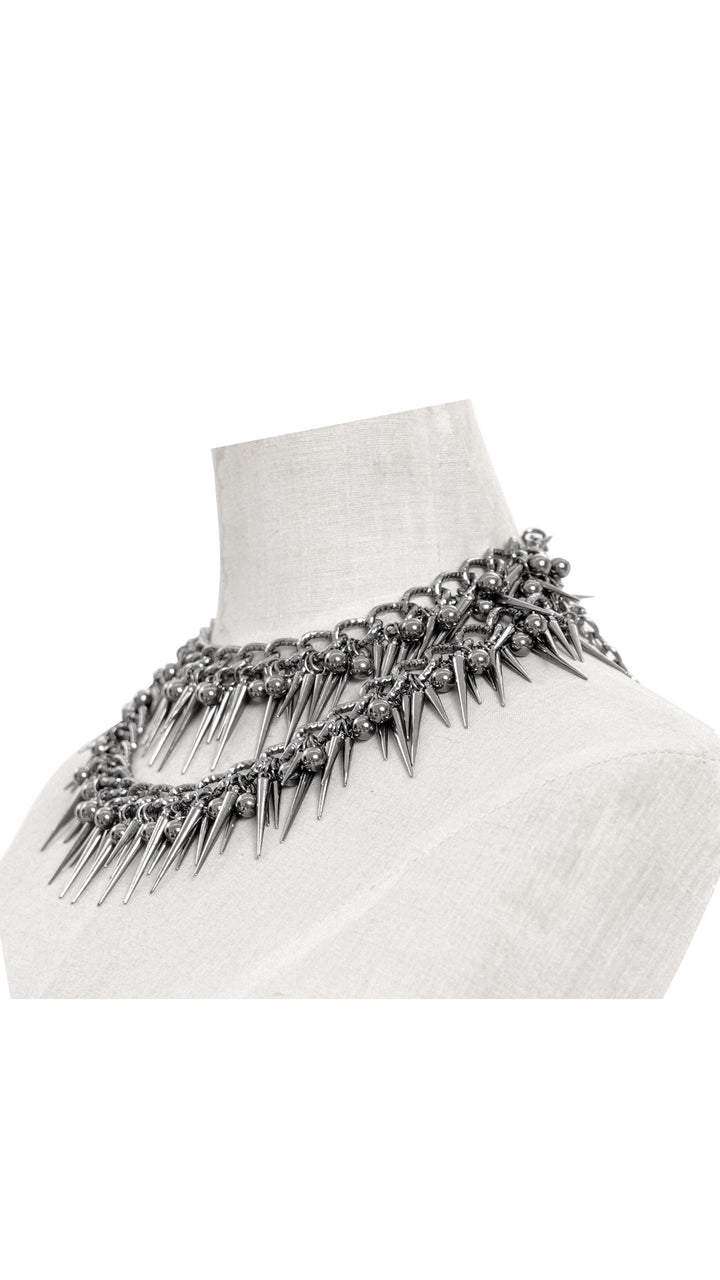 Impaler Queen – Double Spike Chain Collar