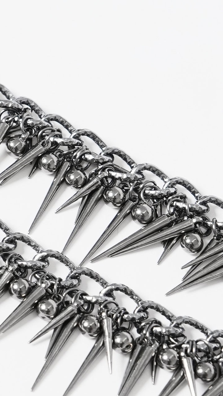 Impaler Queen – Double Spike Chain Collar