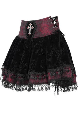 Baroness Bloodrose Velvet Mini Skirt