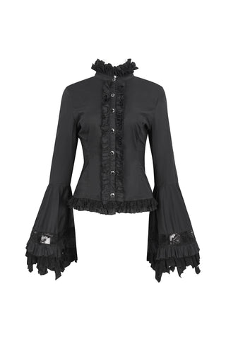 Belladonna Rhapsody - Victorian Jabot Blouse in Black
