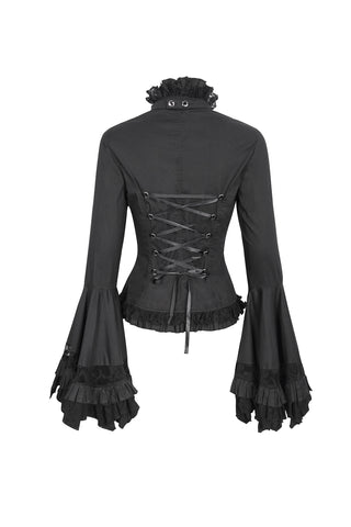 Belladonna Rhapsody - Victorian Jabot Blouse in Black