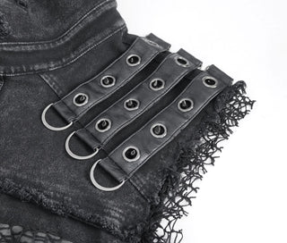 Black Vanguard Distressed Vest