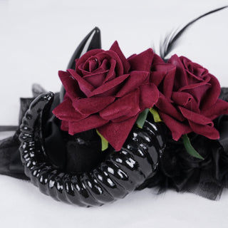 Demon Horn Floral Headband