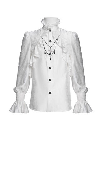 Poet Style White Gothic Shirt