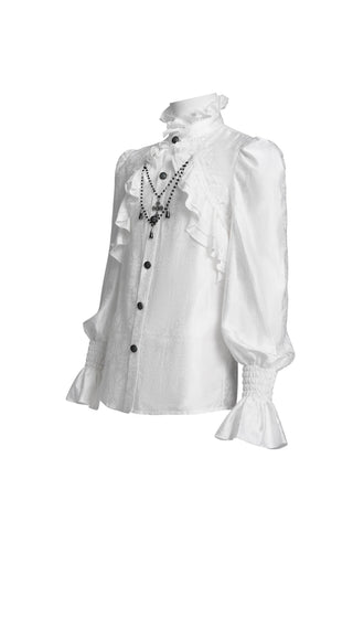 Poet Style White Gothic Shirt