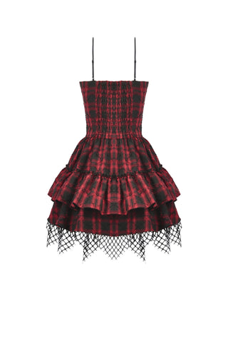 Red Tartan Corset Mini Dress