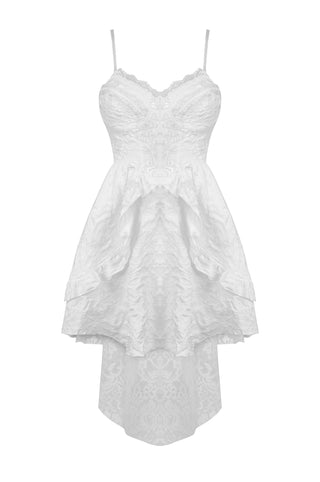 Ghost Bride – Gothic Wedding High-Low White Mini Dress