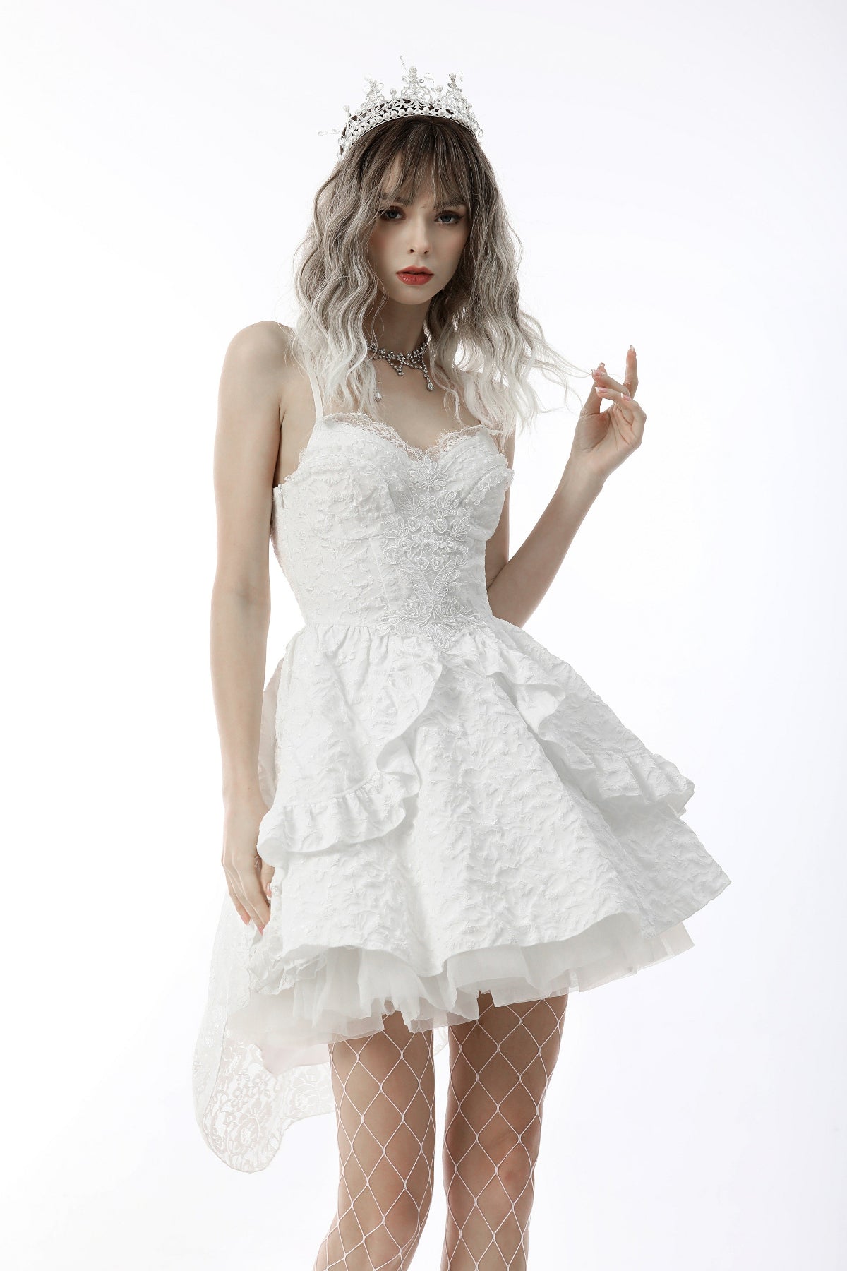white gothic dress Corset, Skirt or Set Skirt / XL 3) Kindly Reminder White Off-Shoulder Button Row High