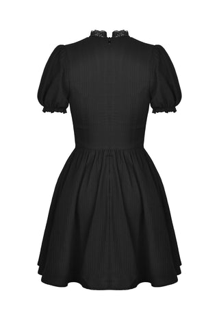 Gothic Lace Puff Sleeve Mini Dress