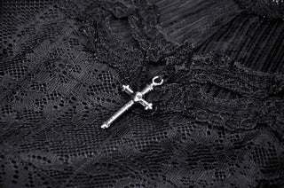 Gothic Lace Puff Sleeve Mini Dress