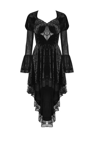 Lilith - Spiderweb Pattern High-Low Dress