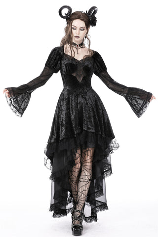 Lilith - Spiderweb Pattern High-Low Dress
