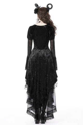 Lilith - Spiderweb Pattern High-Low Dress