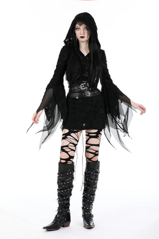 Night Wraith Hooded Mini Dress