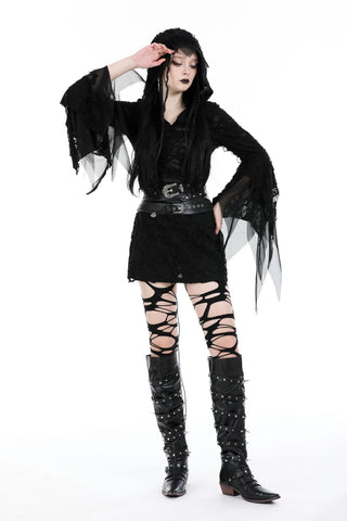Night Wraith Hooded Mini Dress