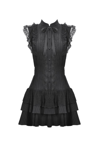 Victorian Ruffle Sleeveless Mini Dress