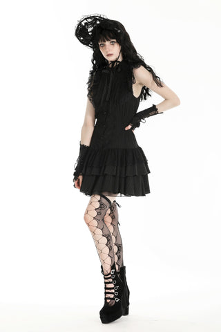 Victorian Ruffle Sleeveless Mini Dress