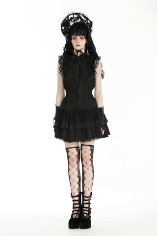 Victorian Ruffle Sleeveless Mini Dress