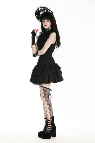 Victorian Ruffle Sleeveless Mini Dress