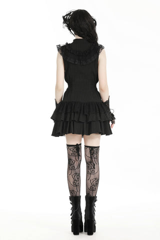 Victorian Ruffle Sleeveless Mini Dress