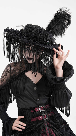 Noir Opera – Feathered Victorian Hat