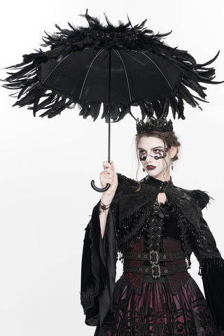 Shadow Crown – Black Feather Gothic Parasol