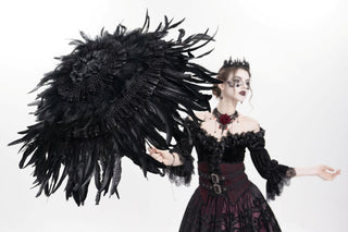 Shadow Crown – Black Feather Gothic Parasol