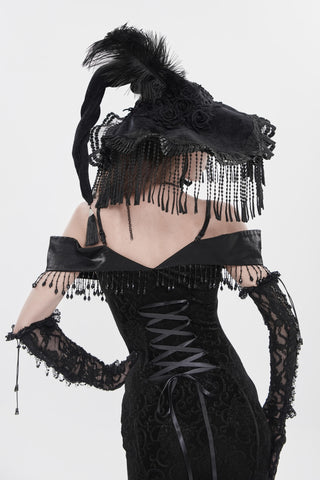 Nightshade Black Beaded Witch Hat