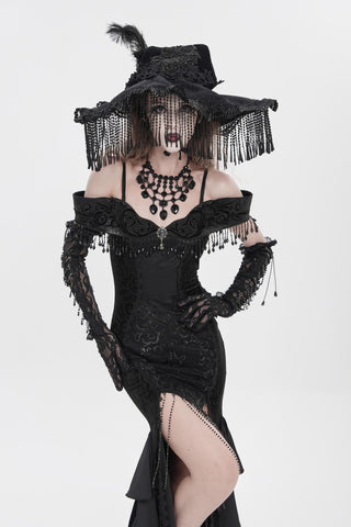 Nightshade Black Beaded Witch Hat