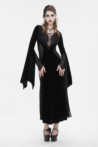 Virelle – Sheer Lace Gothic Maxi Dress