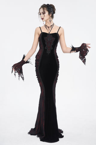 Velvet Gothic Mermaid Maxi Dress