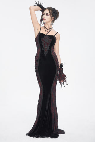 Velvet Gothic Mermaid Maxi Dress