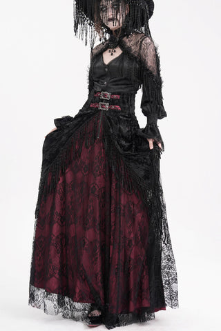 The Crimson Enchantress Lace Skirt