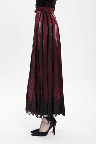 Moonlit Sanctuary – Lace Hem Long Skirt