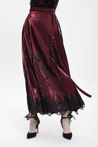 Moonlit Sanctuary – Lace Hem Long Skirt