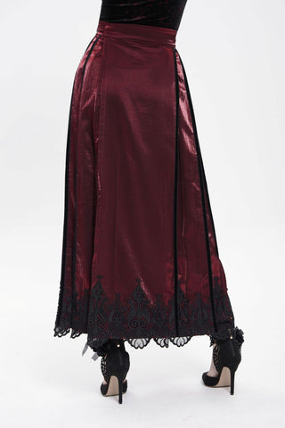 Moonlit Sanctuary – Lace Hem Long Skirt