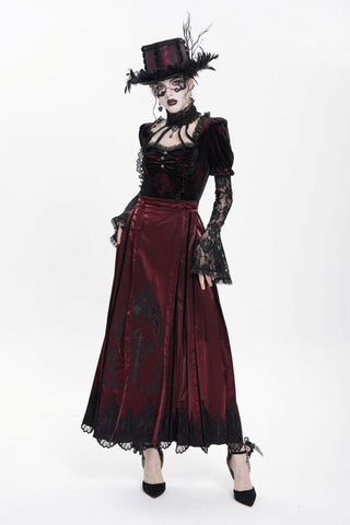 Moonlit Sanctuary – Lace Hem Long Skirt