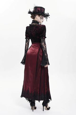 Moonlit Sanctuary – Lace Hem Long Skirt