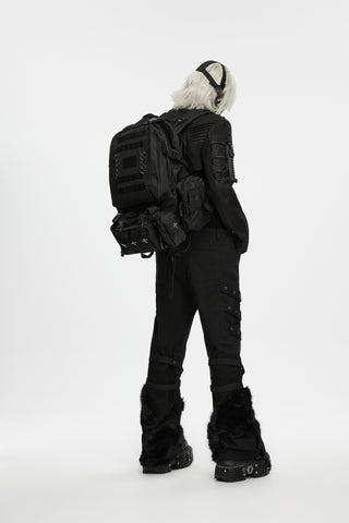 Punk Utility Backpack with Detachable Pouches