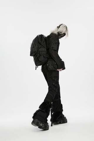 Punk Utility Backpack with Detachable Pouches