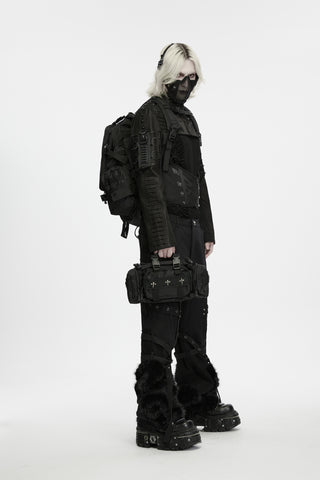 Punk Utility Backpack with Detachable Pouches