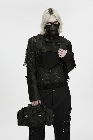 Punk Utility Backpack with Detachable Pouches