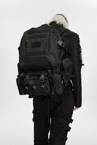 Punk Utility Backpack with Detachable Pouches