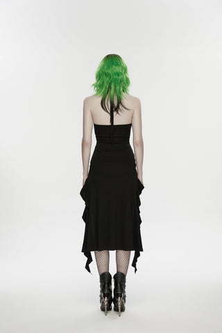 Black Mesh Corset Midi Dress