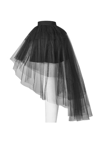 Black Tulle High-Low Ruffle Skirt