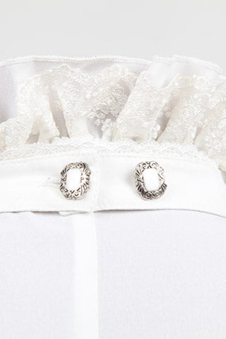 White Chapel Ruffle Shirt with Detachable Tie